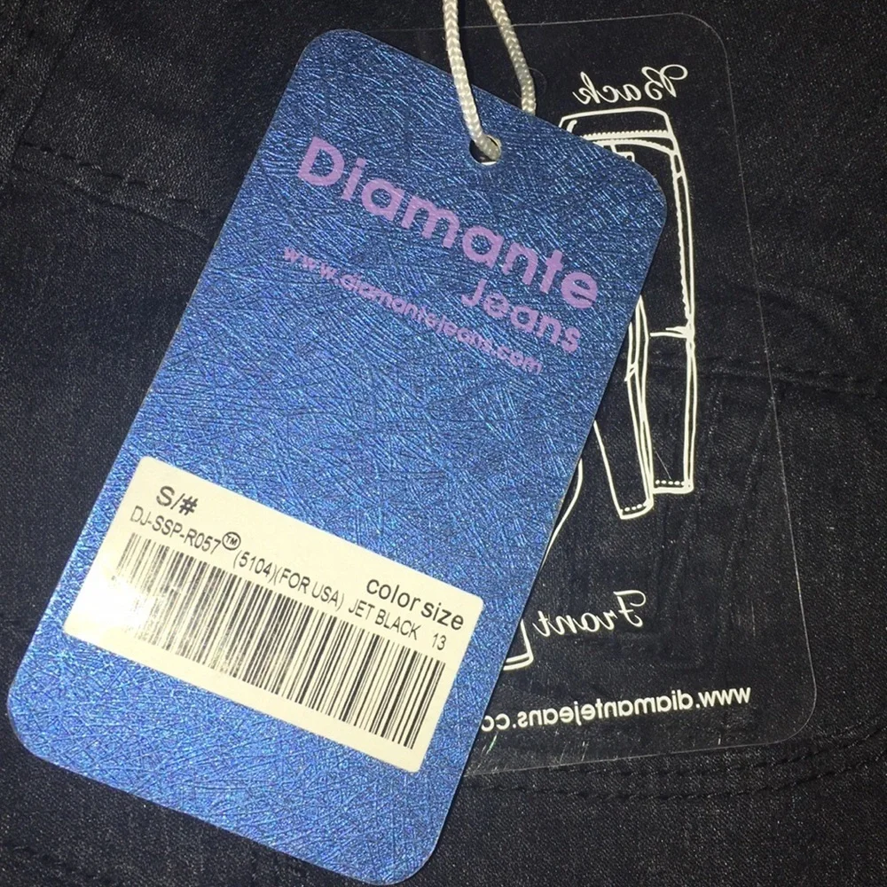 NWT Diamanté Jeans Jet Black Skinny Jeans - Picture 2 of 7